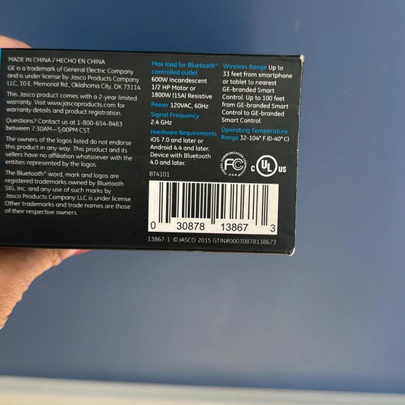 GE 13867 Plug-In Smart Switch Bluetooth Wireless Control & Dim Lights NIB - Picture 6 of 6